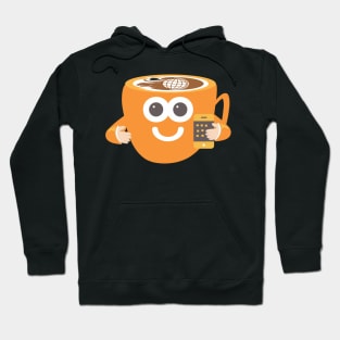 digital coffee cup mascot Hoodie